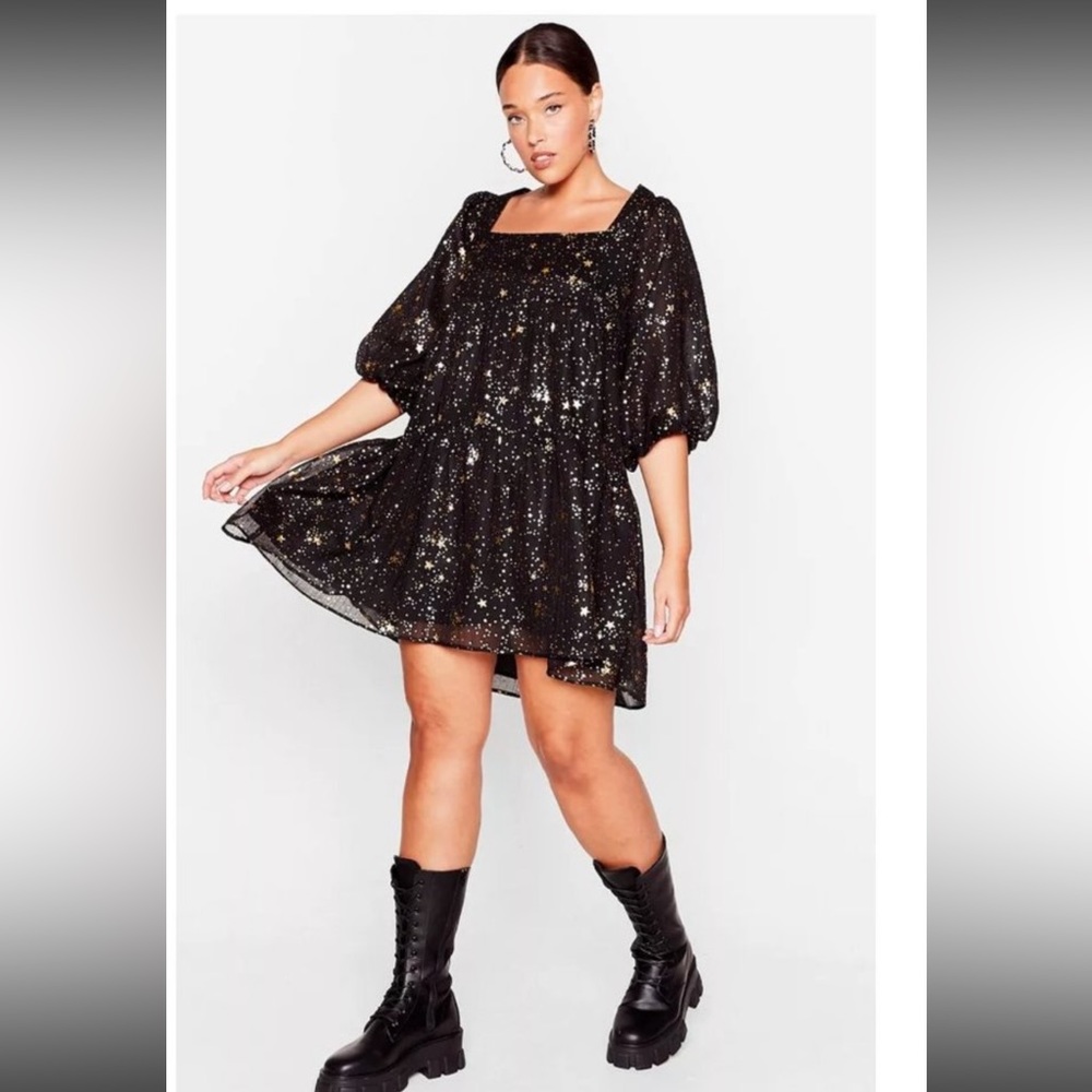 Nasty Gal Puff Sleeve Star Dress - Perfect for Eras Tour